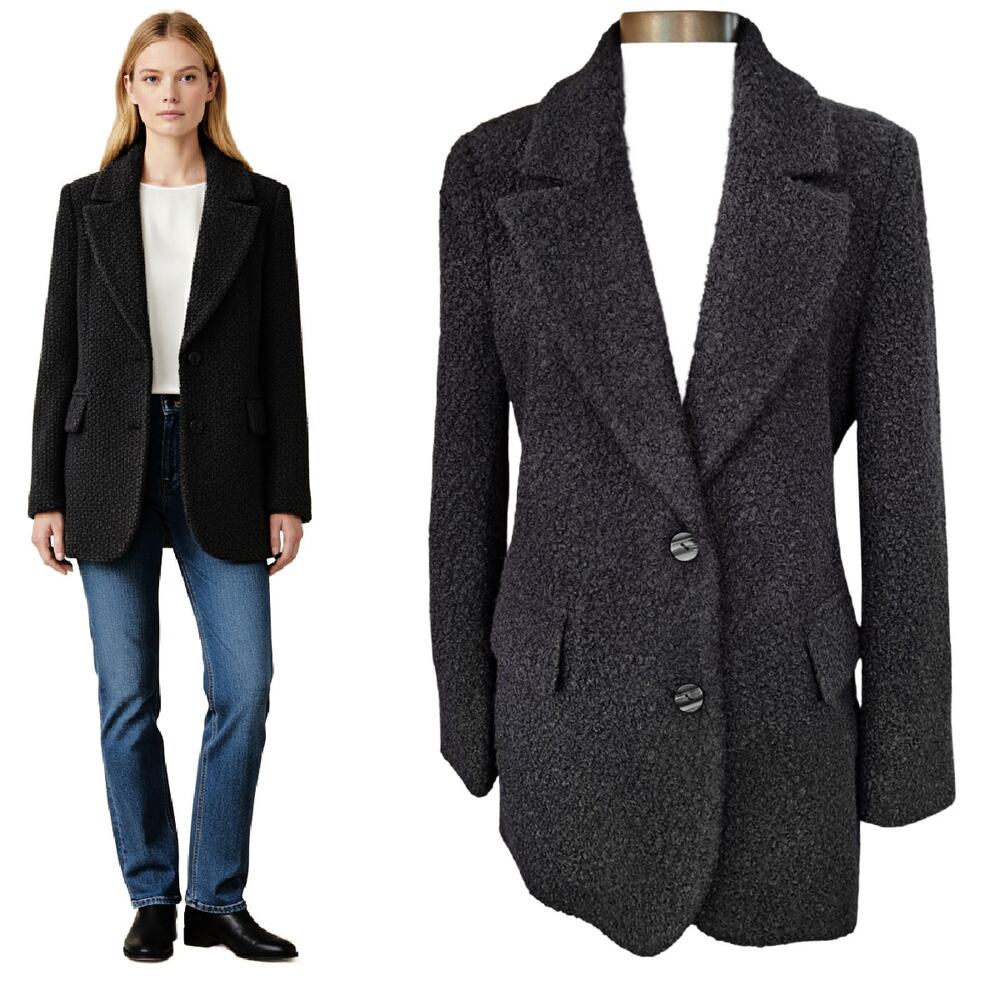 NWT Badgley Mischka Black Boucle Coat Jacket Size Small MSRP $275